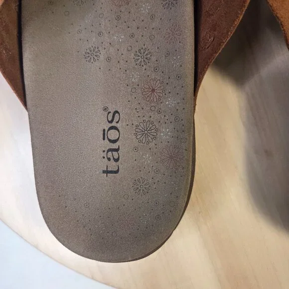 Taos Guru Cognac Leather Woven Slip On Sandals Women US 11 - Picture 10 of 14